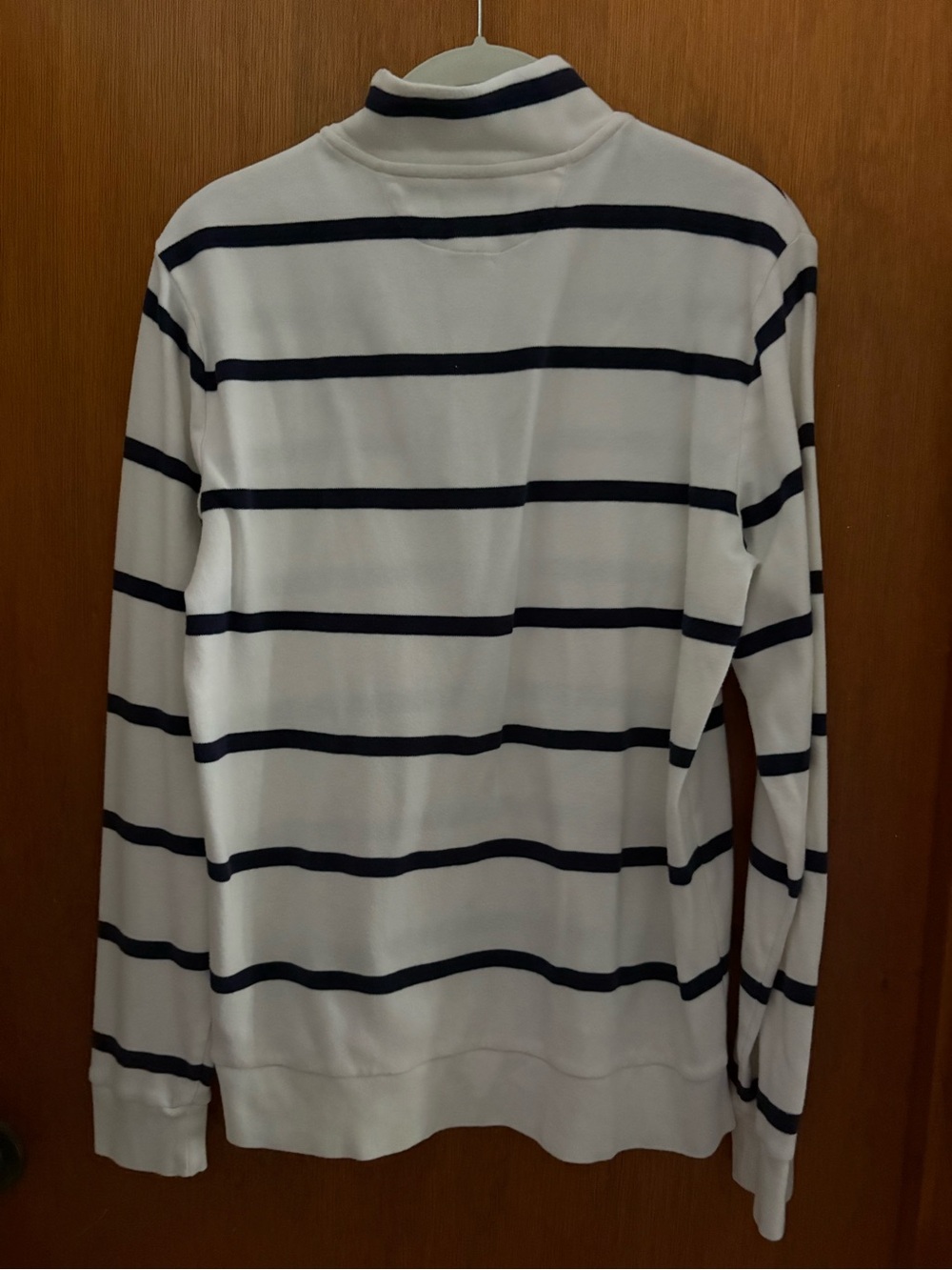 POLO RALPH LAUREN Boys sz XL 18-20 White Blue Striped Quarter Zip Long Sleeve - Picture 2 of 12